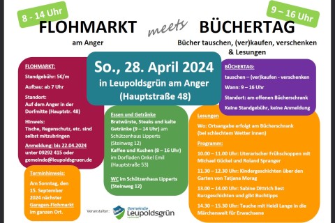 Flohmarkt meets Büchertag am 28. April