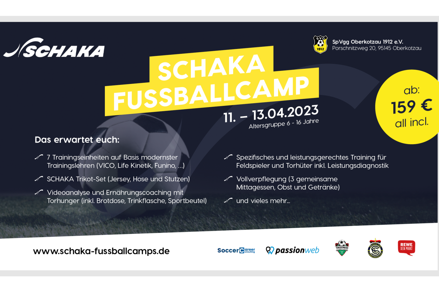 SCHAKA Fußballcamp in Oberkotzau vom 11.04. - 13.04.2023