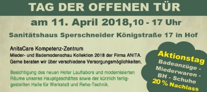 Tag der offenen Tür am 11. April 2018 bei Sanitätshaus Sperschneider in Hof